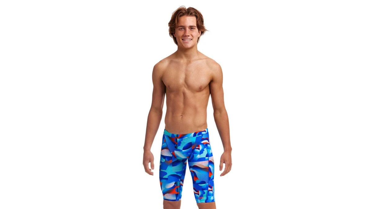 Funky Trunks Boys Training Jammers - Battle Blue 3 Funky Trunks Boys Training Jammers - Battle Blue