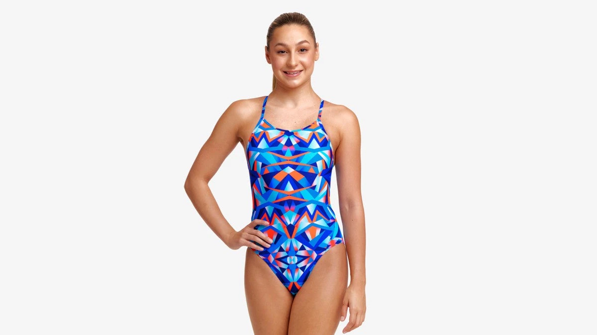 Funkita Girls Diamond Back One Piece - Mad Mirror 3 Funkita Girls Diamond Back One Piece - Mad Mirror