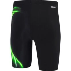 Speedo Mens Molten Jammer - Black Energize Green -Funky Trunks Store 12Y71 7714 2