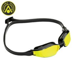 AQUA SPHERE Aquasphere Xceed Goggles - Yellow Titanium Mirror Lens Black