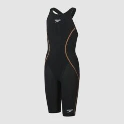 Speedo Girls Junior Lzr Racer X Open Back - Black Gold 10 Speedo Girls Junior Lzr Racer X Open Back - Black Gold -Funky Trunks Store 8 10627G859 7