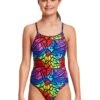 Funkita Girls Diamond Back One Piece - Cabbage Patch -Funky Trunks Store FS11G CABBAGE PATCH 01
