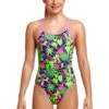 Funkita Girls Diamond Back One Piece - Sloth Slumber 2 Funkita Girls Diamond Back One Piece - Sloth Slumber -Funky Trunks Store FS11G SLOTH SLUMBER 01