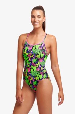 Funkita Ladies Diamond Back One Piece - Sloth Slumber -Funky Trunks Store FS11L SLOTH SLUMBER 13