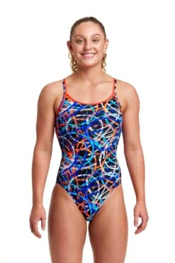 Funkita Ladies Diamond Back One Piece - Spin Doctor