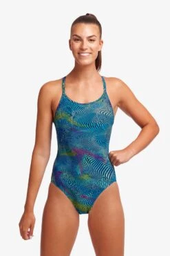 Funkita Ladies Diamond Back One Piece - Wires Crossed -Funky Trunks Store FS11L WIRES CROSSED 16