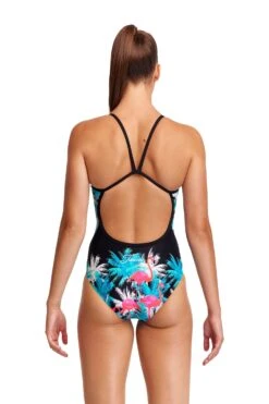 Funkita Ladies Single Strap One Piece - Flamingo Night -Funky Trunks Store FS15L FLAMINGO NIGHT 02