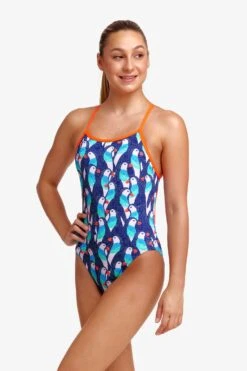 Funkita Girls Single Strap One Piece - Pengoo Parade -Funky Trunks Store FS16G PENGOO PARADE 09