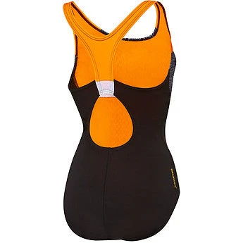 Speedo Womens Image Uplift One Piece - Marl Lines Fluro Orange - Image 3