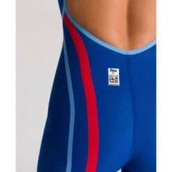 Arena Womens Carbon Core FX Open Back - Ocean Blue -Funky Trunks Store arena powerskin carbon core fx open back ocean club bottom close up