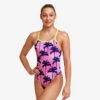 Funkita Girls Single Strap One Piece - Pop Palms -Funky Trunks Store pop palms