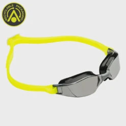 AQUA SPHERE Aquasphere Xceed Goggles - Silver Titanium Mirror Lens Black Yellow